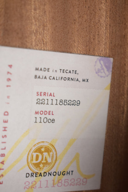 Taylor 110ce Dreadnought Sapele/Spruce Natural