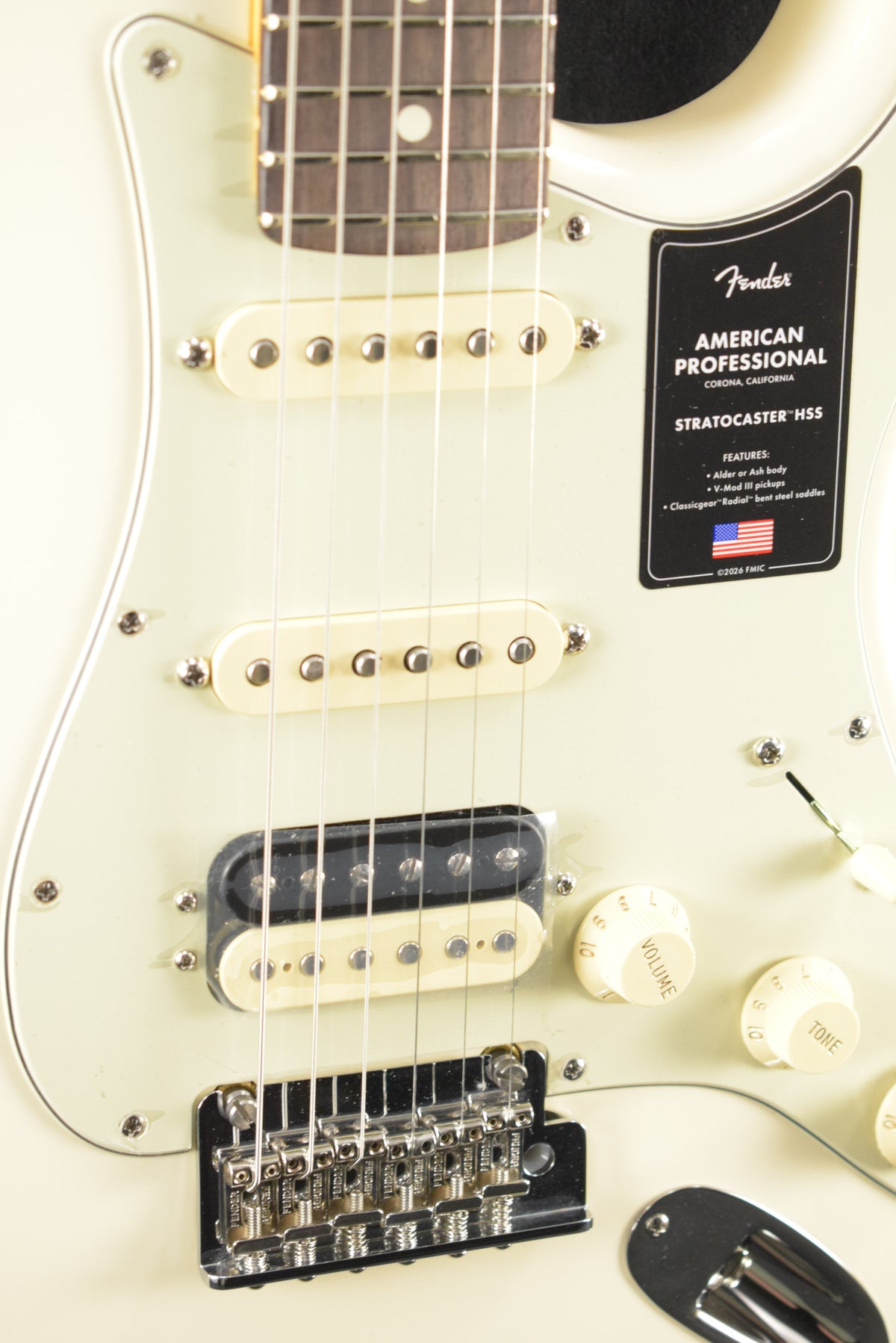 Fender American Professional Stratocaster HSS Olympic White Rosewood Fingerboard