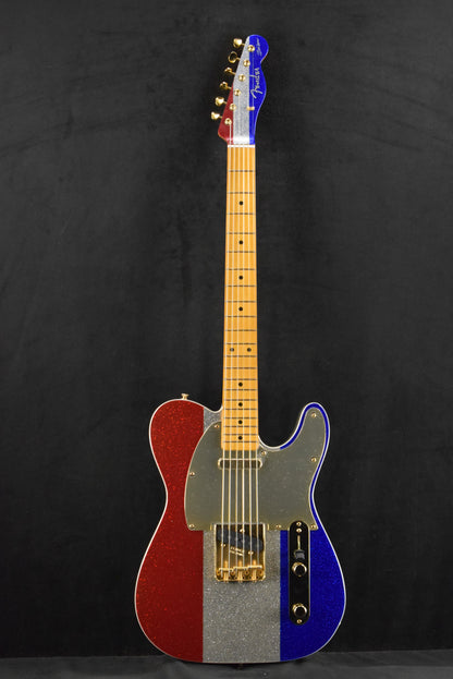 Fender Buck Owens Telecaster Red, Silver and Blue Sparkle Maple Fingerboard