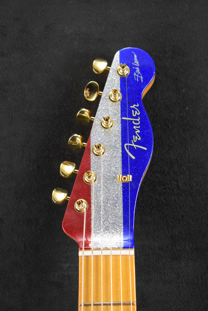 Fender Buck Owens Telecaster Red, Silver and Blue Sparkle Maple Fingerboard