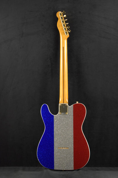 Fender Buck Owens Telecaster Red, Silver and Blue Sparkle Maple Fingerboard