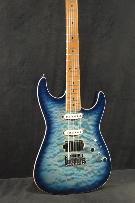 Tom Anderson Drop Top Natural Bora to Arctic Blue Burst with Binding