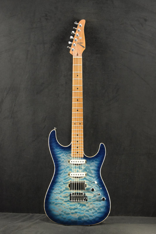 Tom Anderson Drop Top Natural Bora to Arctic Blue Burst with Binding