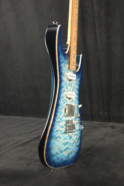 Tom Anderson Drop Top Natural Bora to Arctic Blue Burst with Binding