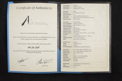 Tom Anderson Drop Top Natural Bora to Arctic Blue Burst with Binding
