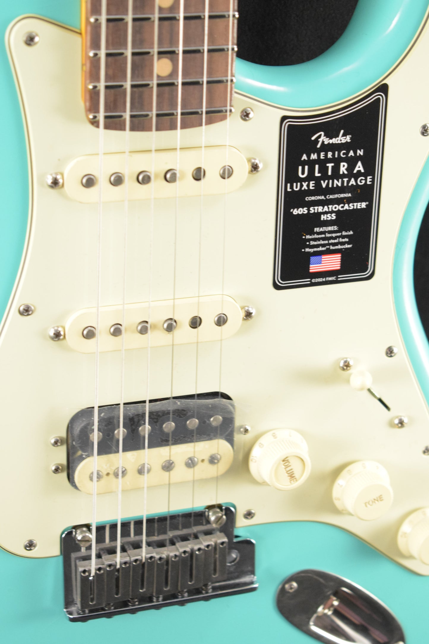 Fender American Ultra Luxe Vintage '60s Stratocaster HSS Sea Foam Green Rosewood Fingerboard