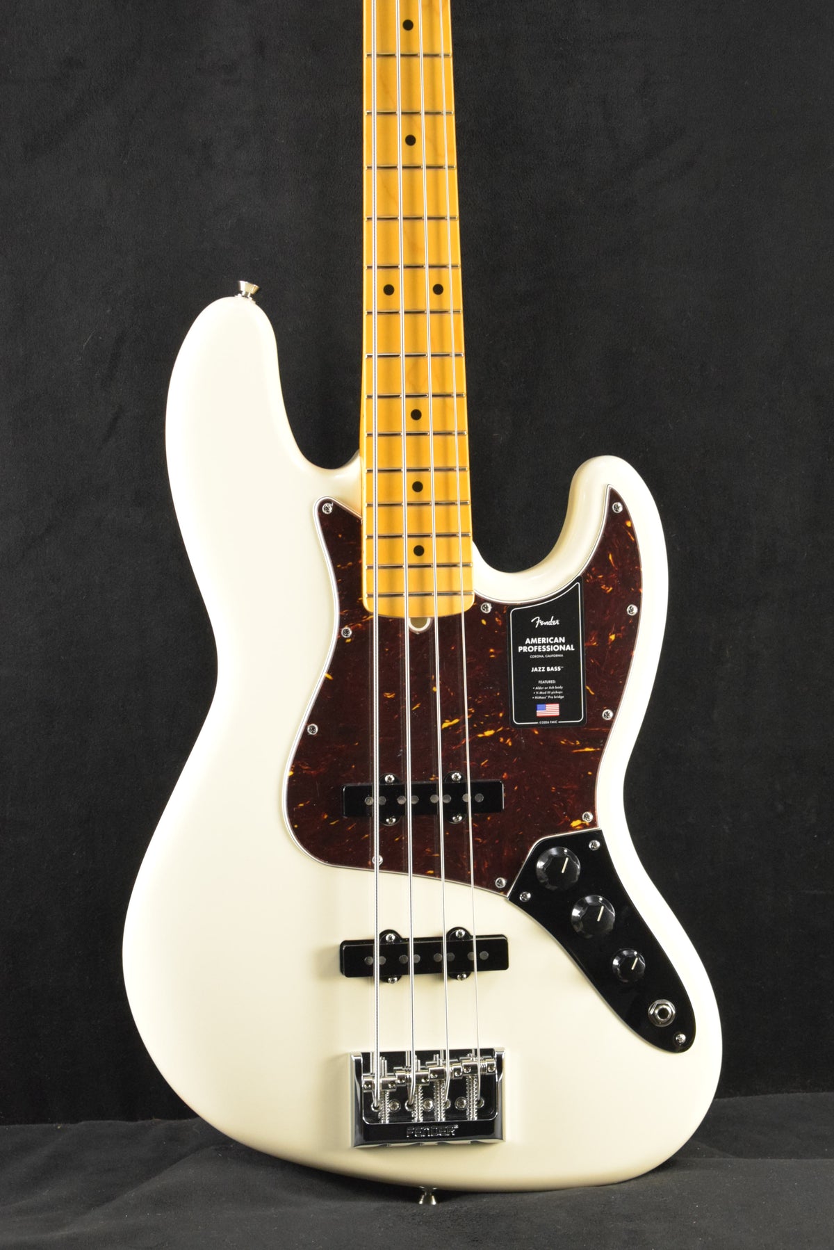 Fender American Professional Jazz Bass Olympic White Maple Fingerboard