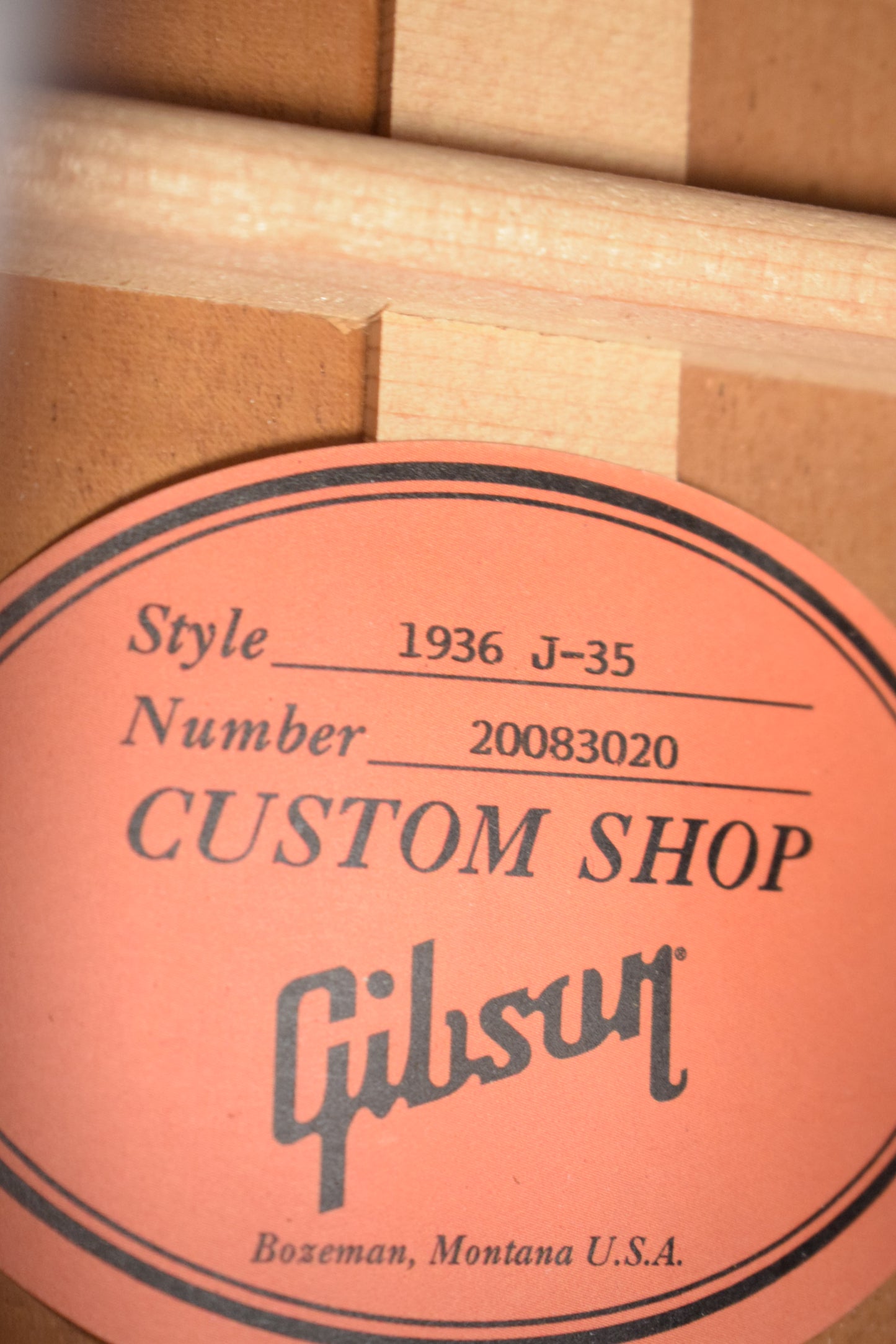 Gibson Custom Shop 1936 J-35 Vintage Sunburst