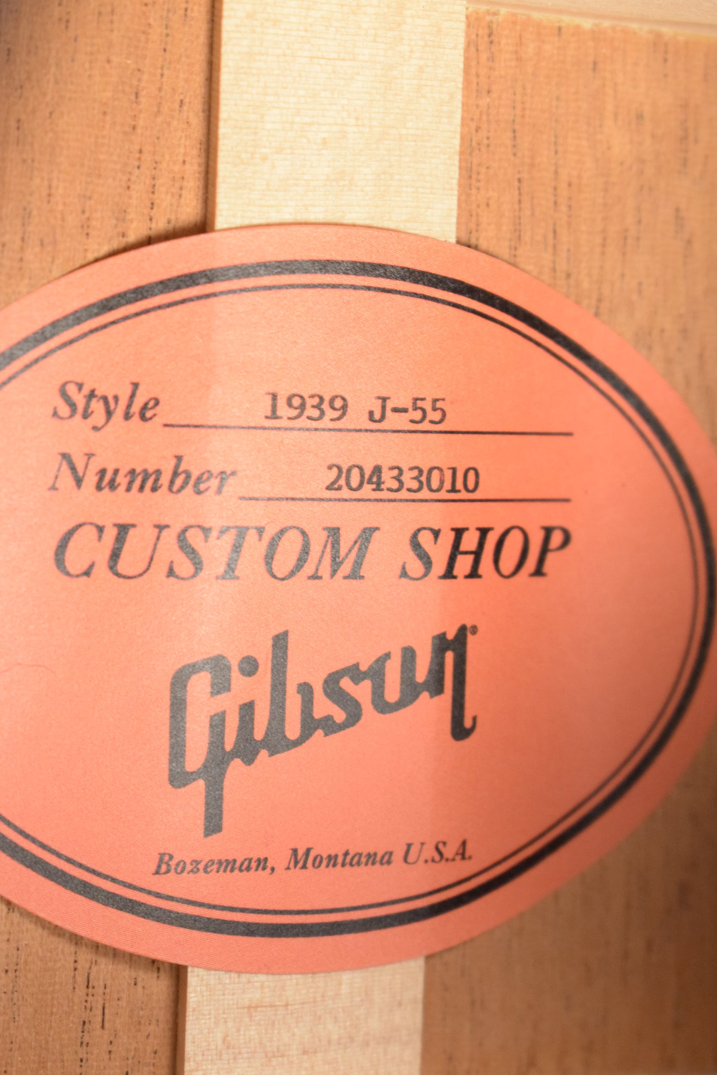 Gibson Custom Shop 1939 J-55 Faded Vintage Sunburst
