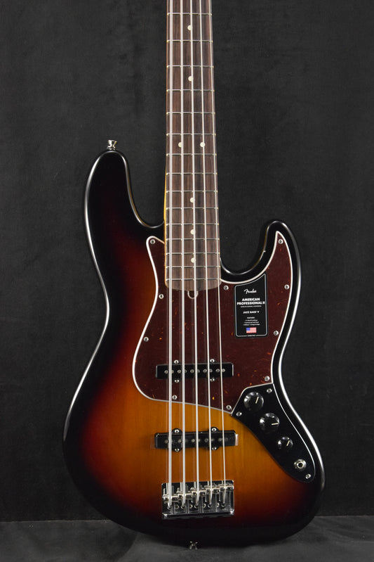 Fender American Professional II Jazz Bass V 3-Color Sunburst Rosewood Fingerboard
