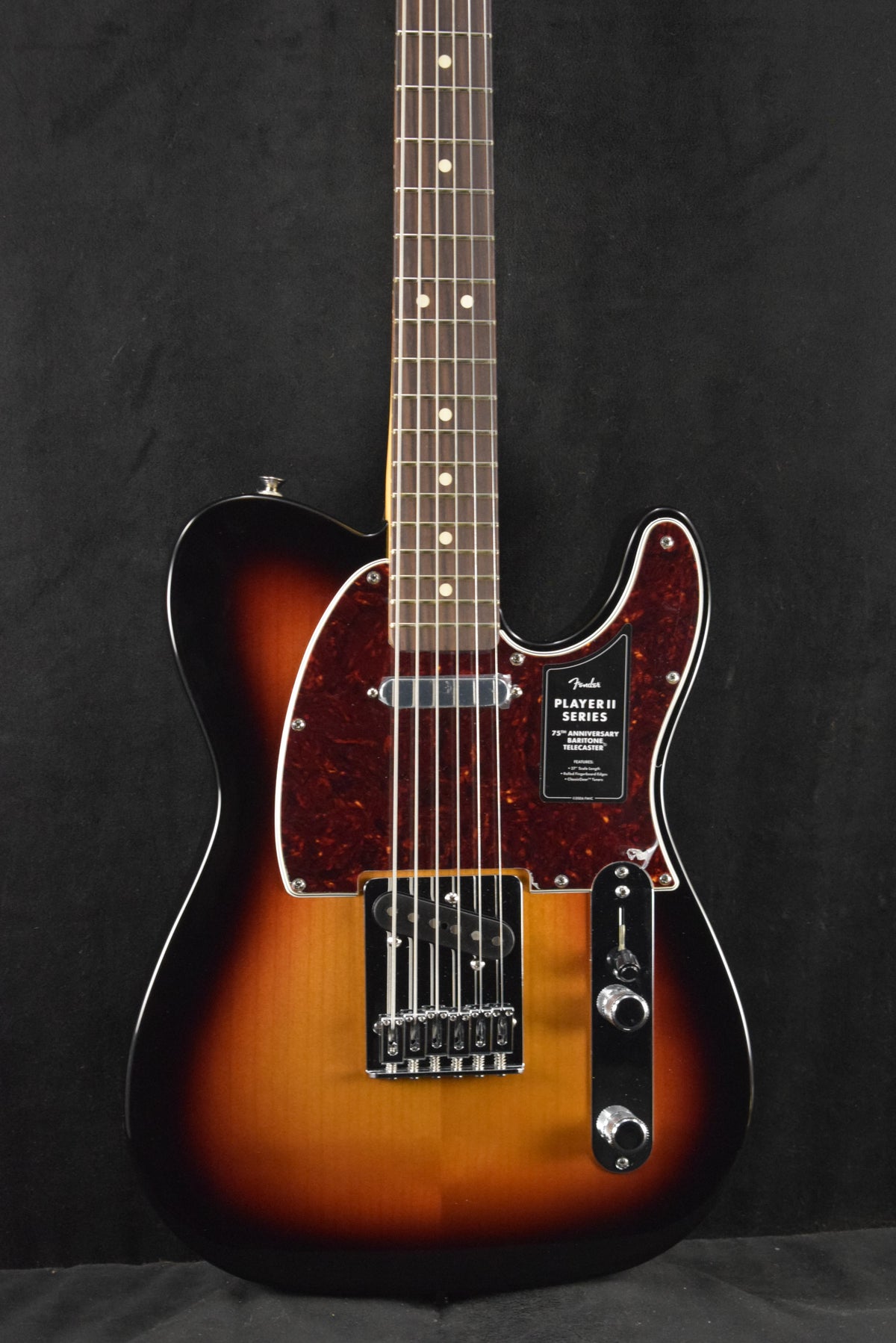 Fender 75th Anniversary Player II Baritone Telecaster 3-Color Sunburst Rosewood Fingerboard