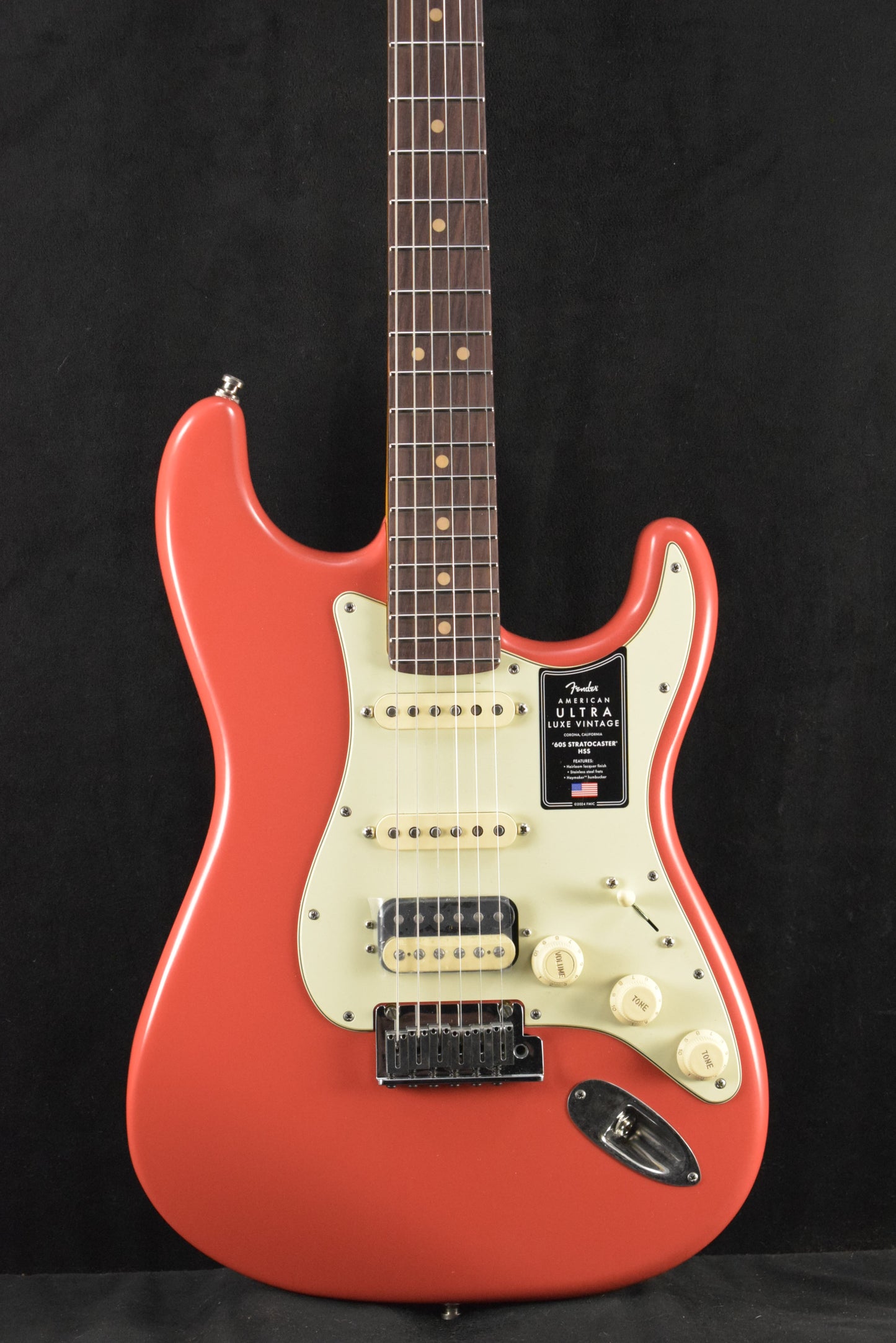 Fender American Ultra Luxe Vintage '60s Stratocaster HSS Fiesta Red Rosewood Fingerboard