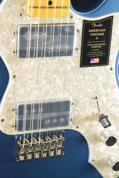 Fender American Vintage II 1972 Telecaster Thinline Lake Placid Blue Maple Fingerboard
