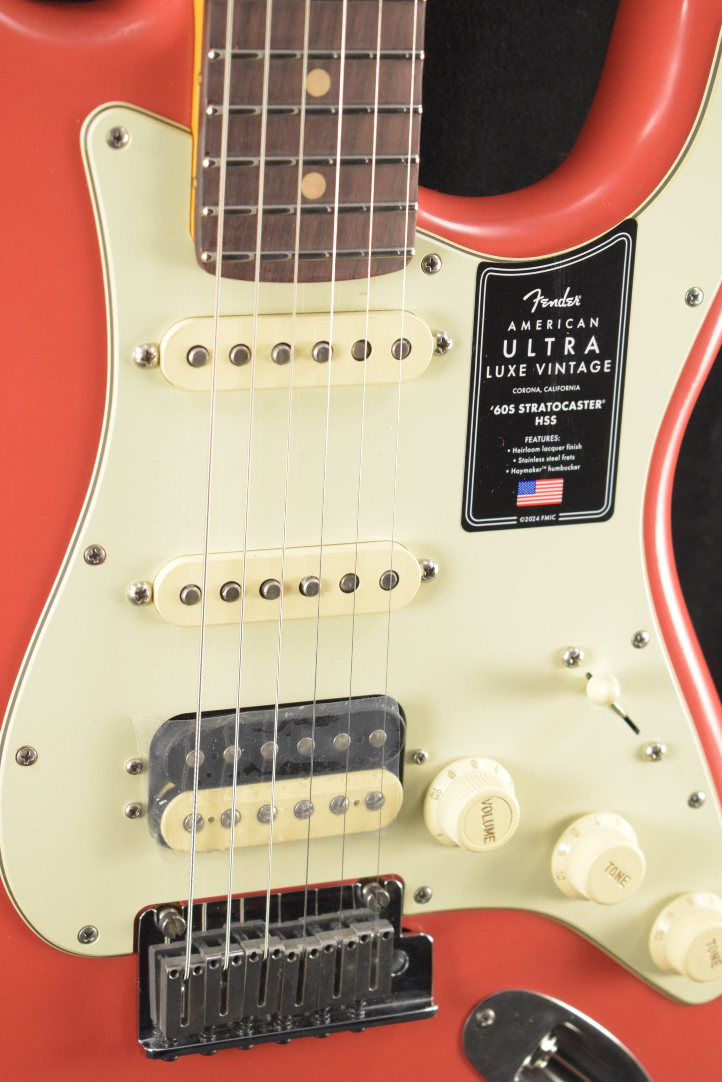Fender American Ultra Luxe Vintage '60s Stratocaster HSS Fiesta Red Rosewood Fingerboard