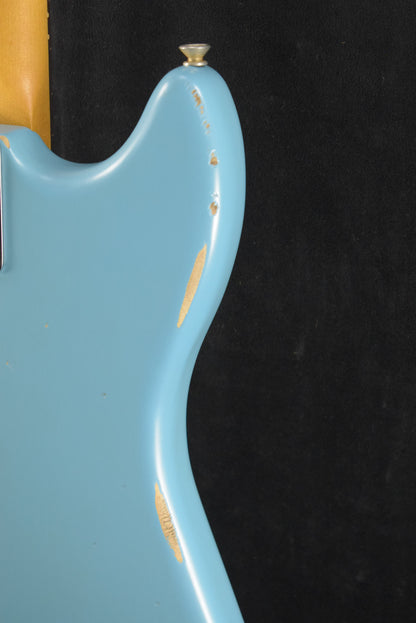 Fender JMJ Road Worn Mustang Bass Faded Daphne Blue Rosewood Fingerboard