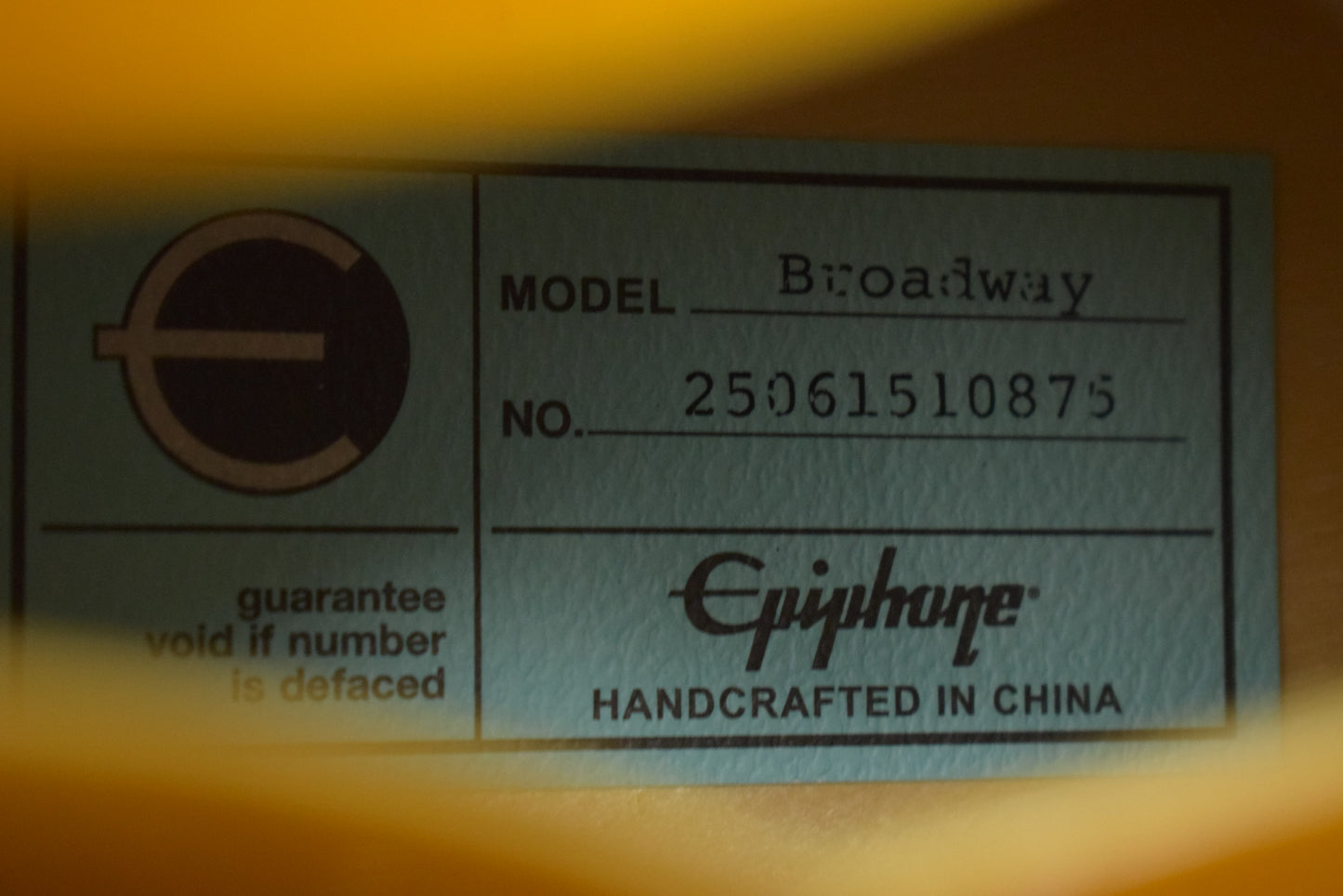 Epiphone Broadway Vintage Sunburst with Hardshell Case!