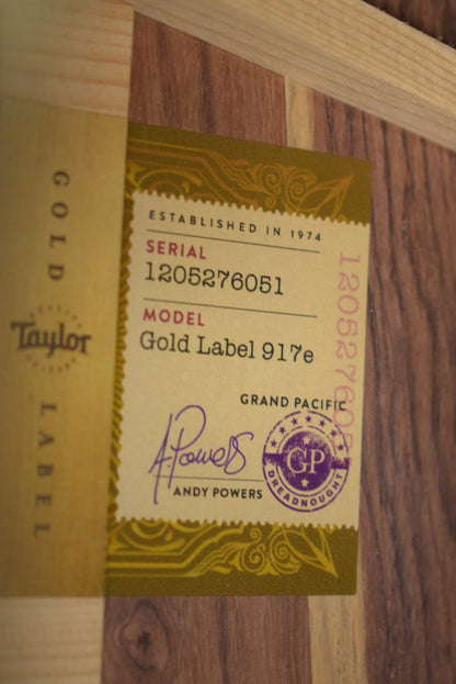 Taylor Gold Label 917e Honduran Rosewood
