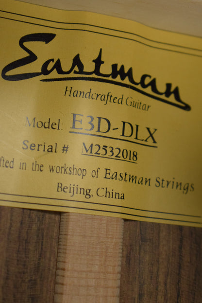 Eastman E3D-DLX Deluxe Acoustic Electric Dreadnought Natural Truetone Gloss