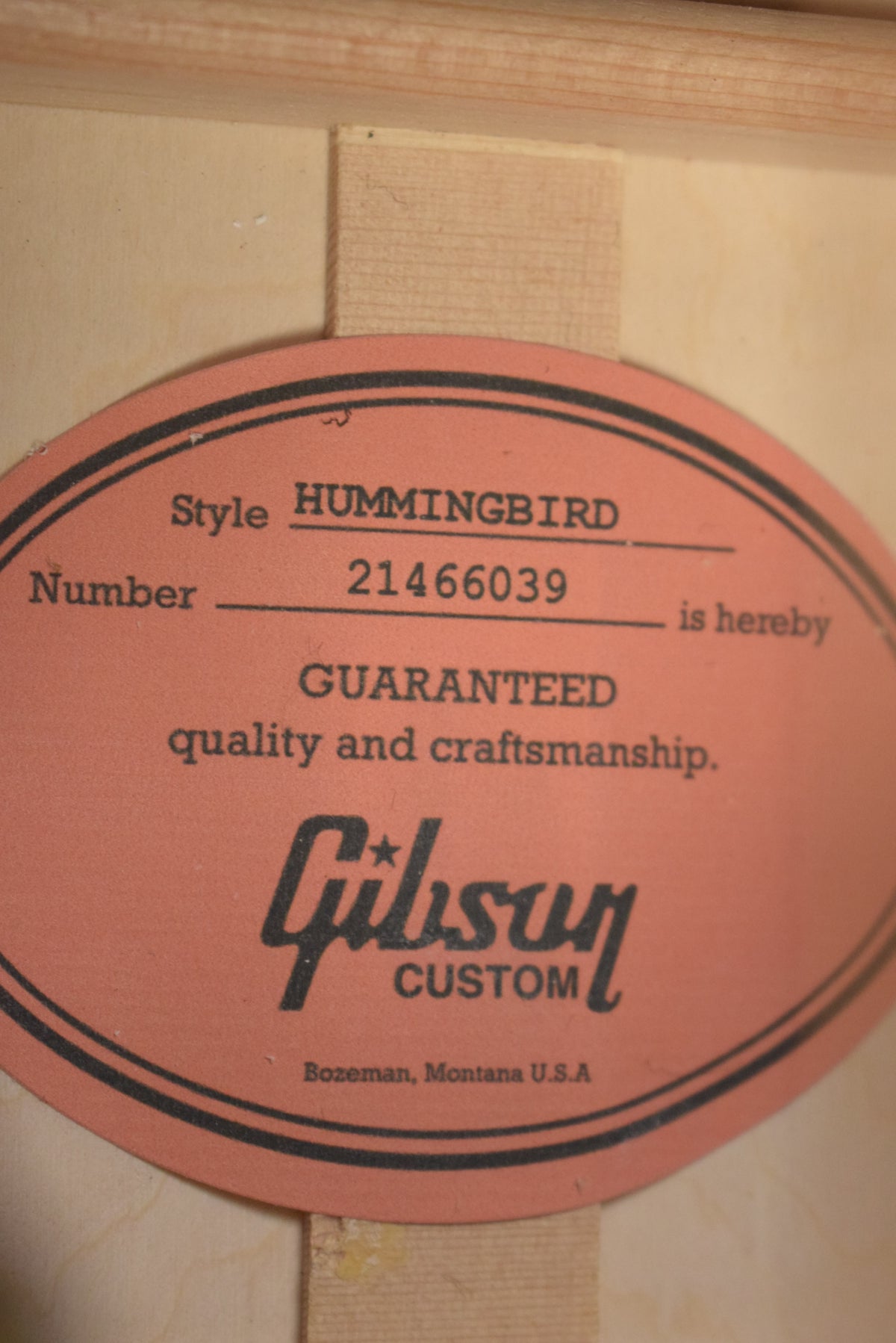 Gibson Custom Made to Measure Acoustic-Electric Hummingbird Maple Alpine White