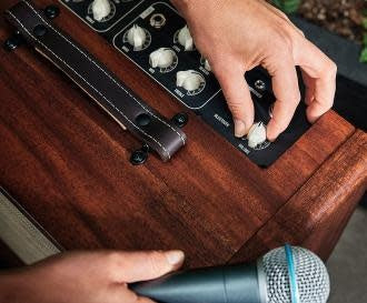 Taylor Circa 74 AV150-10 Vocal/Acoustic Guitar Amplifier Mahogany w/Stand