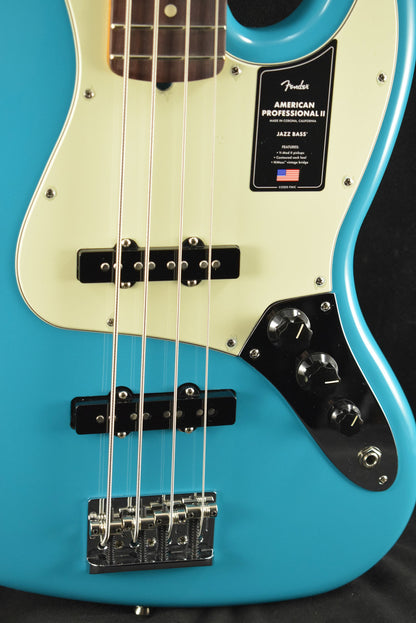 Fender American Professional II Jazz Bass Miami Blue Rosewood Fingerboard