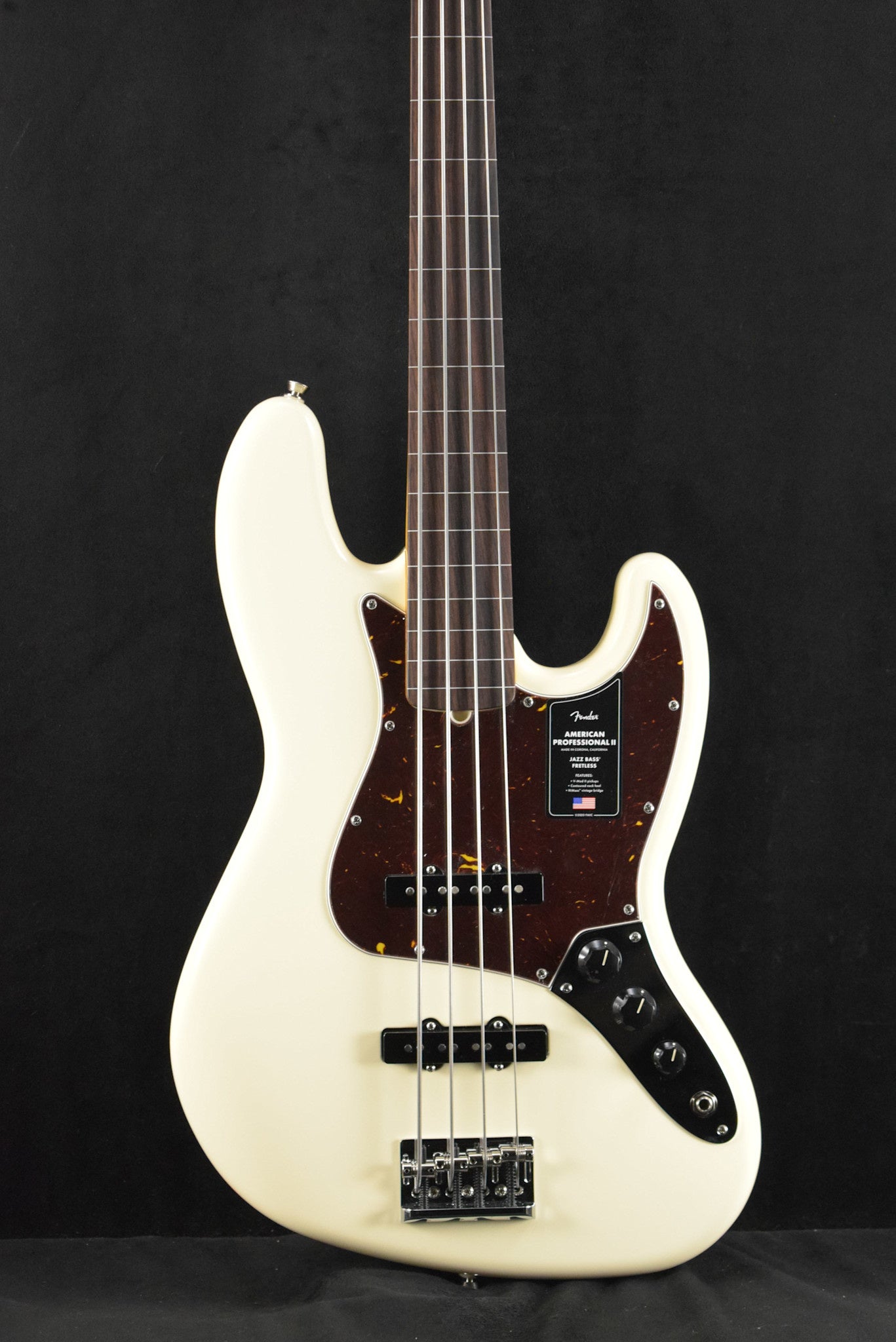 Fender American Professional II Jazz Bass Fretless Olympic White Rosewood Fingerboard