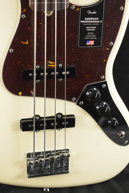 Fender American Professional II Jazz Bass Fretless Olympic White Rosewood Fingerboard