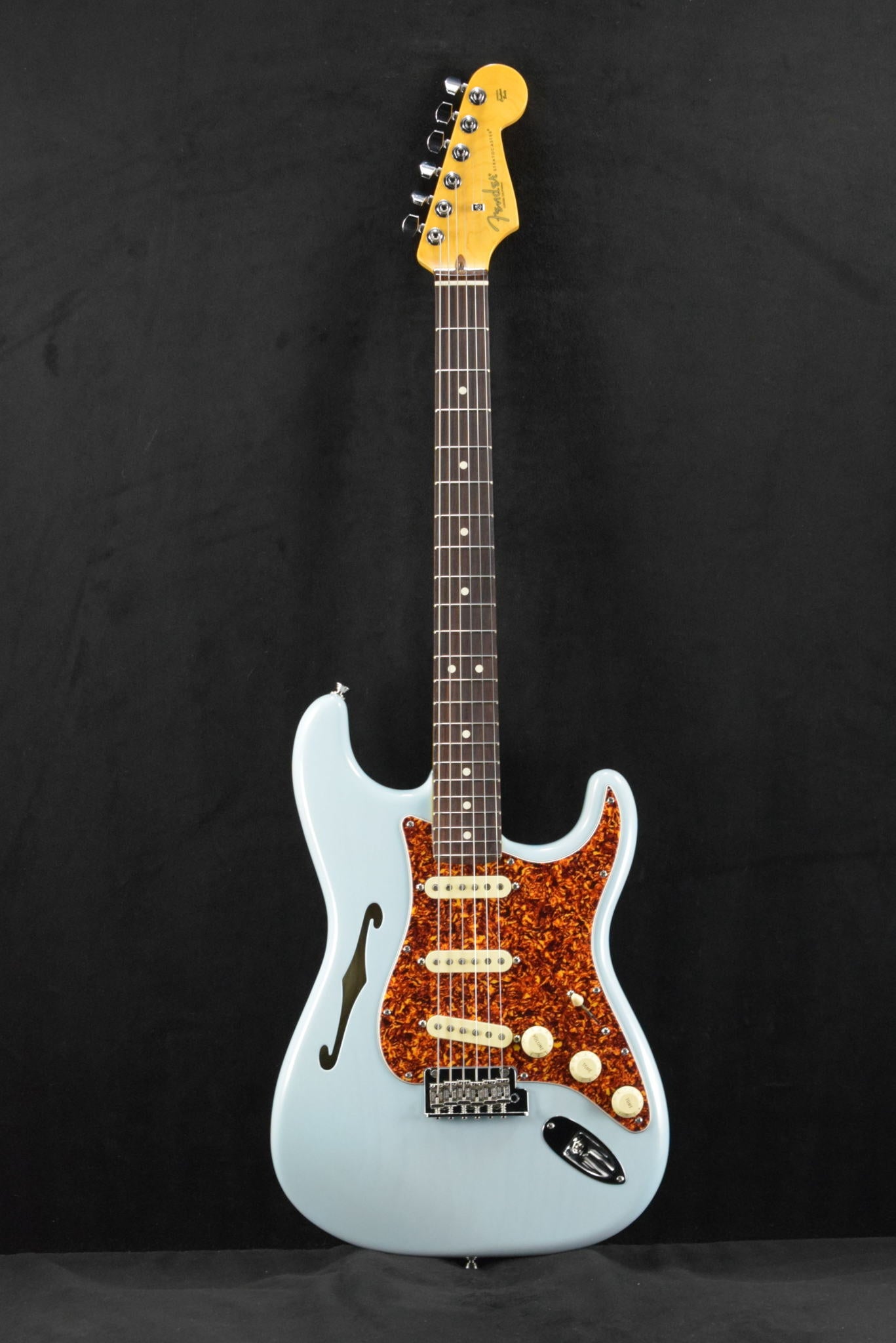 Fender American Professional II Stratocaster Thinline Transparent Daphne Blue Rosewood Fingerboard