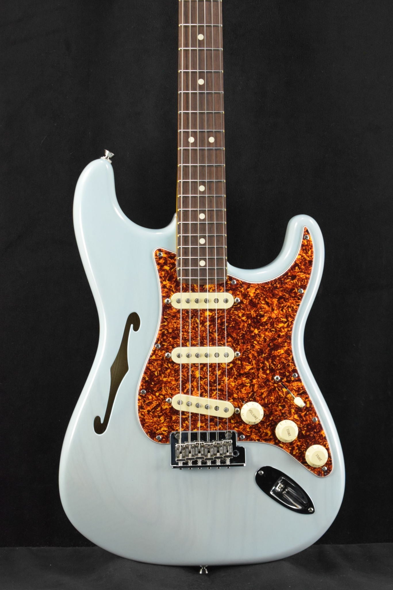 Fender American Professional II Stratocaster Thinline Transparent Daphne Blue Rosewood Fingerboard