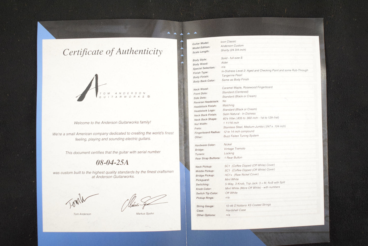 Tom Anderson Icon Classic Shorty In-Distress Level 2 Tangerine Pearl