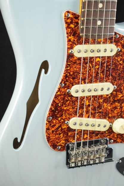 Fender American Professional II Stratocaster Thinline Transparent Daphne Blue Rosewood Fingerboard