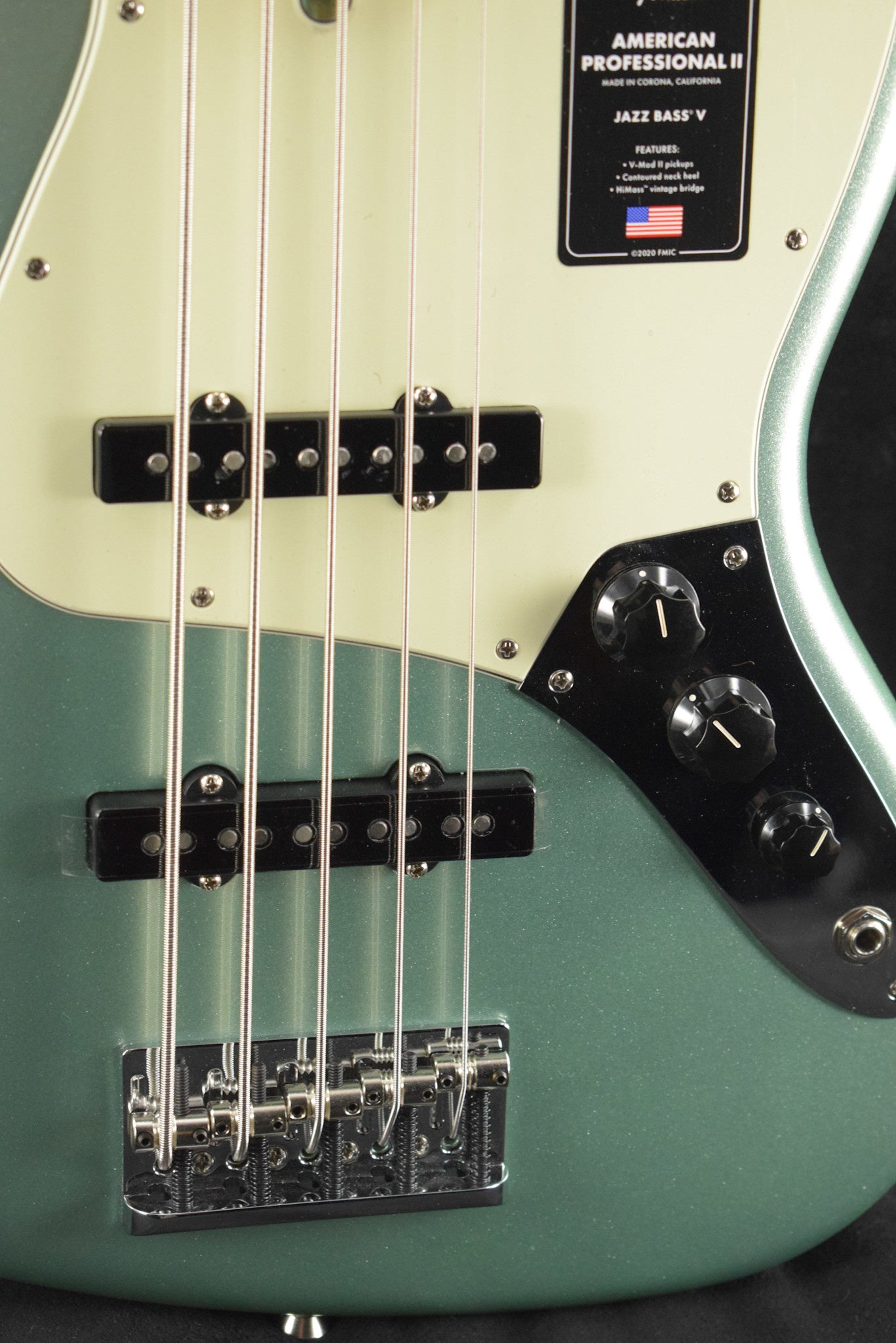 Fender American Professional II Jazz Bass V Mystic Surf Green Maple Fingerboard