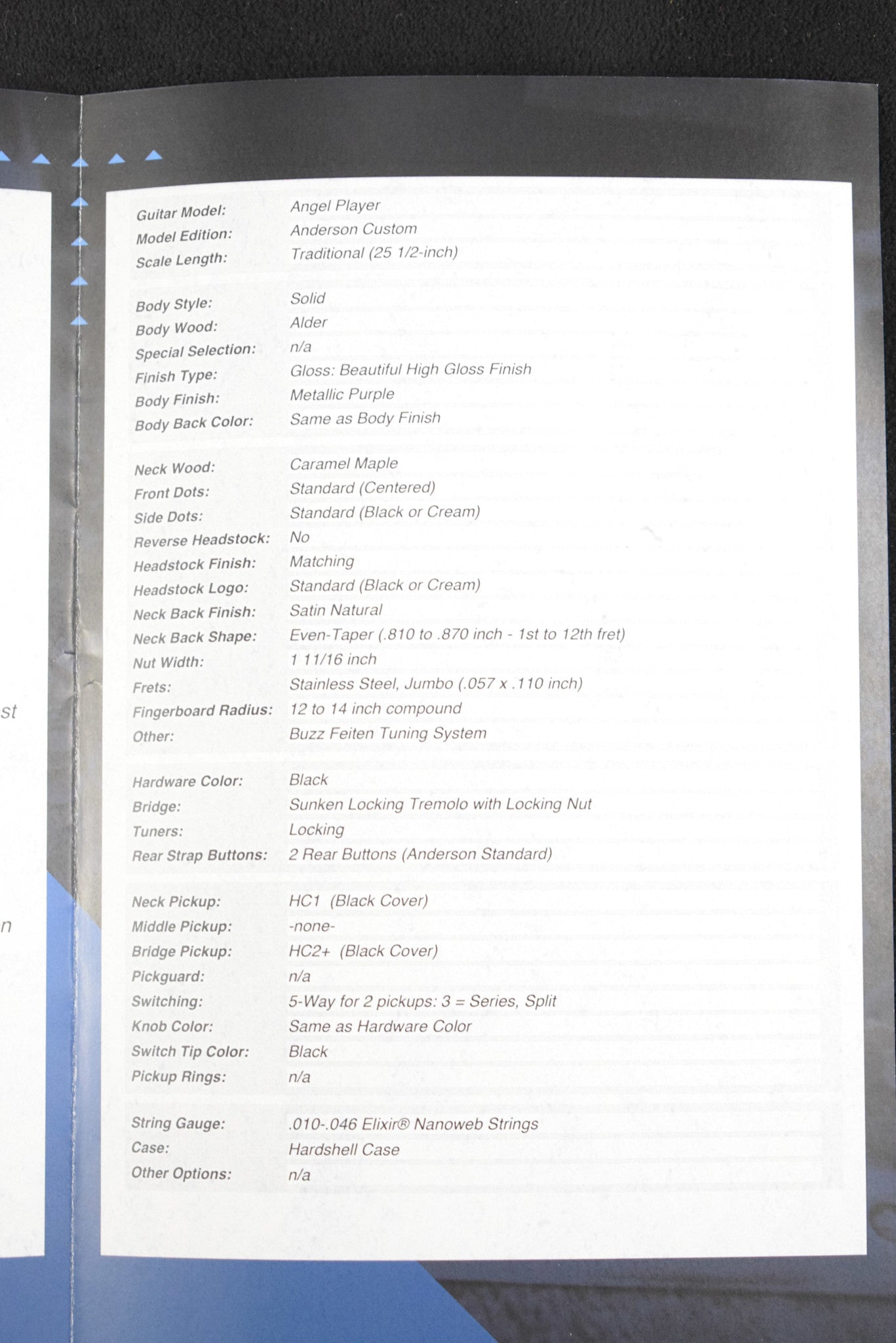 Tom Anderson Angel Player Metallic Purple