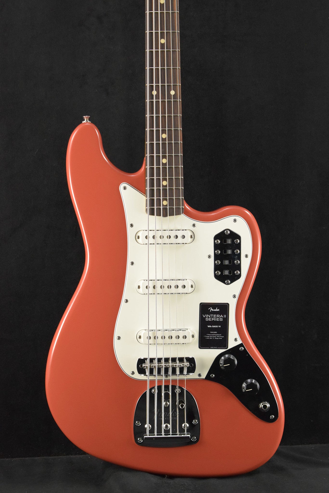 Fender Vintera II '60s Bass VI Fiesta Red Rosewood Fingerboard