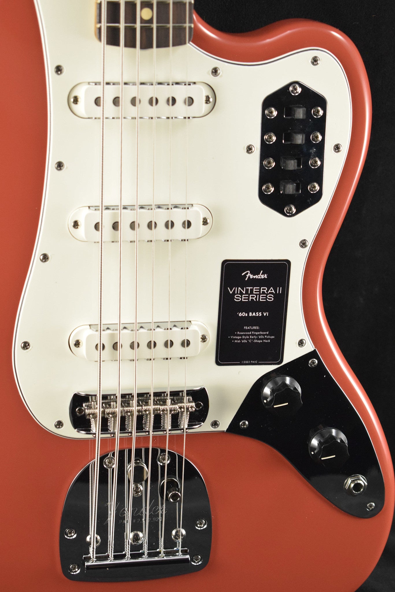 Fender Vintera II '60s Bass VI Fiesta Red Rosewood Fingerboard