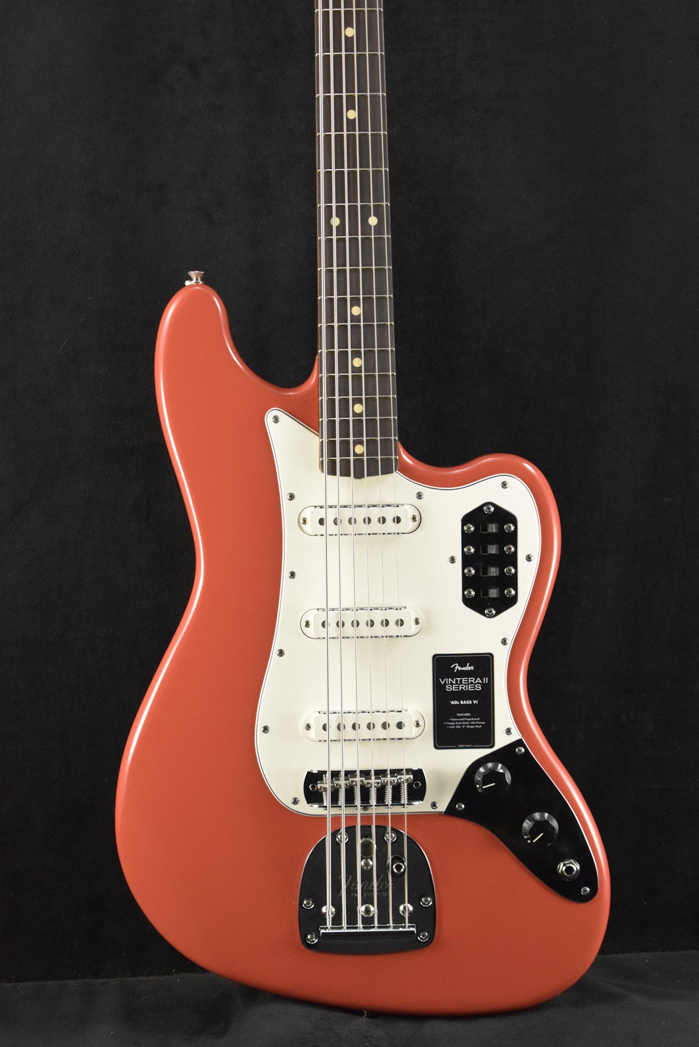 Fender Vintera II '60s Bass VI Fiesta Red Rosewood Fingerboard