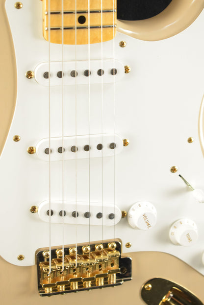 Fender 1955 Stratocaster DLX Closet Classic with Gold Hardware - Faded Aged Dirty White Blonde