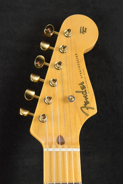 Fender 1955 Stratocaster DLX Closet Classic with Gold Hardware - Faded Aged Dirty White Blonde