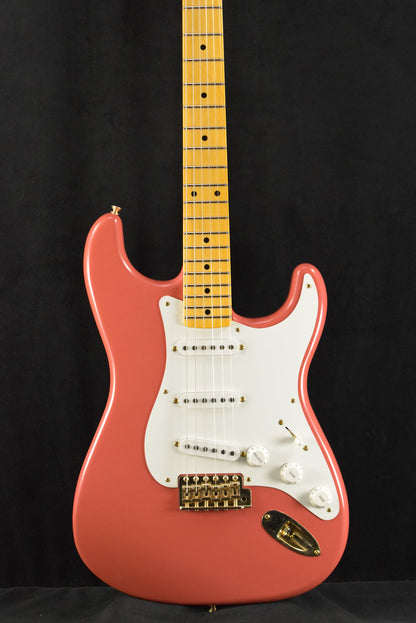 Fender 1955 Stratocaster DLX Closet Classic with Gold Hardware - Faded Aged Fiesta Red