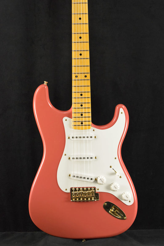 Fender 1955 Stratocaster DLX Closet Classic with Gold Hardware - Faded Aged Fiesta Red