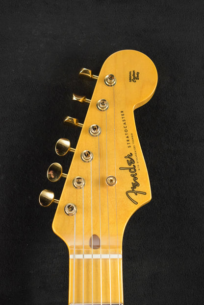 Fender 1955 Stratocaster DLX Closet Classic with Gold Hardware - Faded Aged Fiesta Red