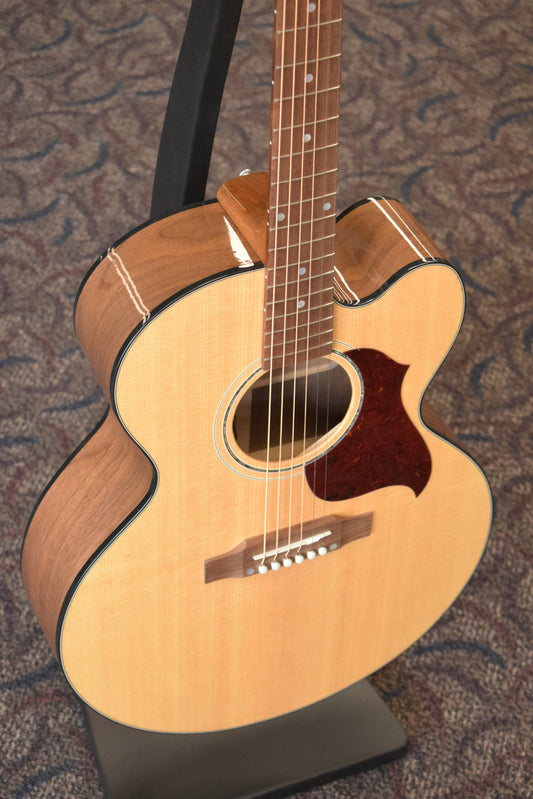 Gibson J-185 EC Modern Acoustic-Electric Cutaway Walnut Antique Natural