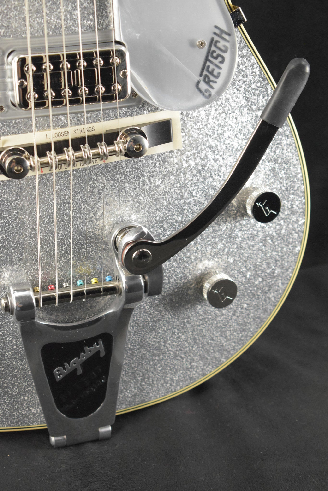 Gretsch G6129T-59 Vintage Select ’59 Silver Jet with Bigsby TV Jones Silver Sparkle