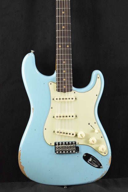 Fender Custom Shop '62 Strat Relic with Closet Classic Hardware - Faded Aged Daphne Blue