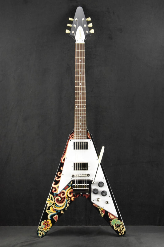 Epiphone (Inspired by Gibson Custom) Jimi Hendrix™ "Love Drops" Flying V Ebony