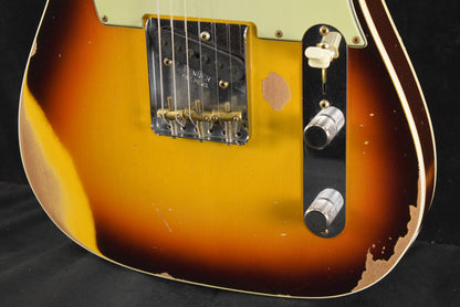 Fender 1960 Telecaster Custom Heavy Relic Super Faded Aged Chocolate 3-Color Sunburst 3A Rosewood Fingerboard