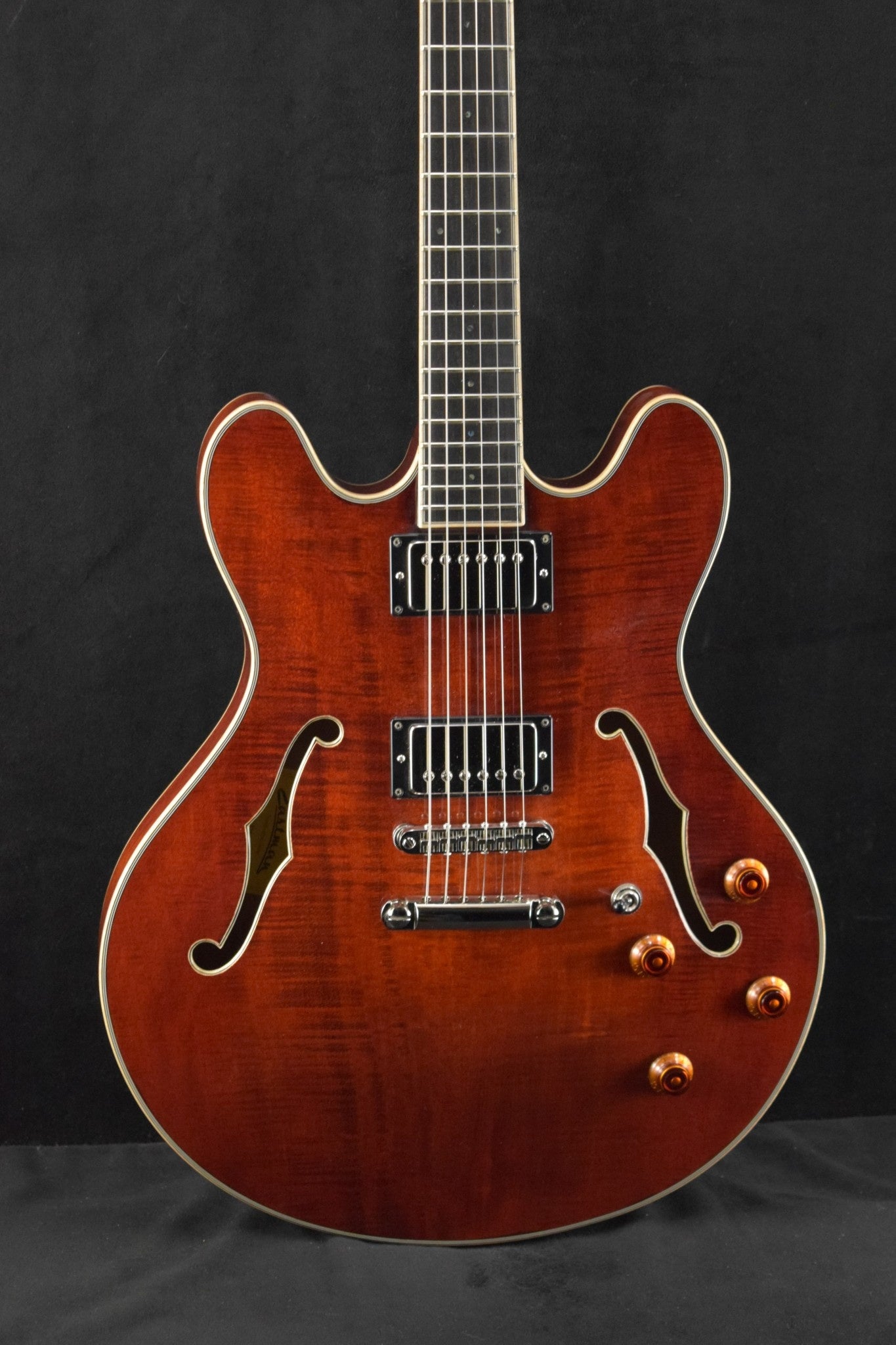 Eastman T186MX All Solid Carved Series Thinline Bare Knuckle HB Pickups Classic Finish