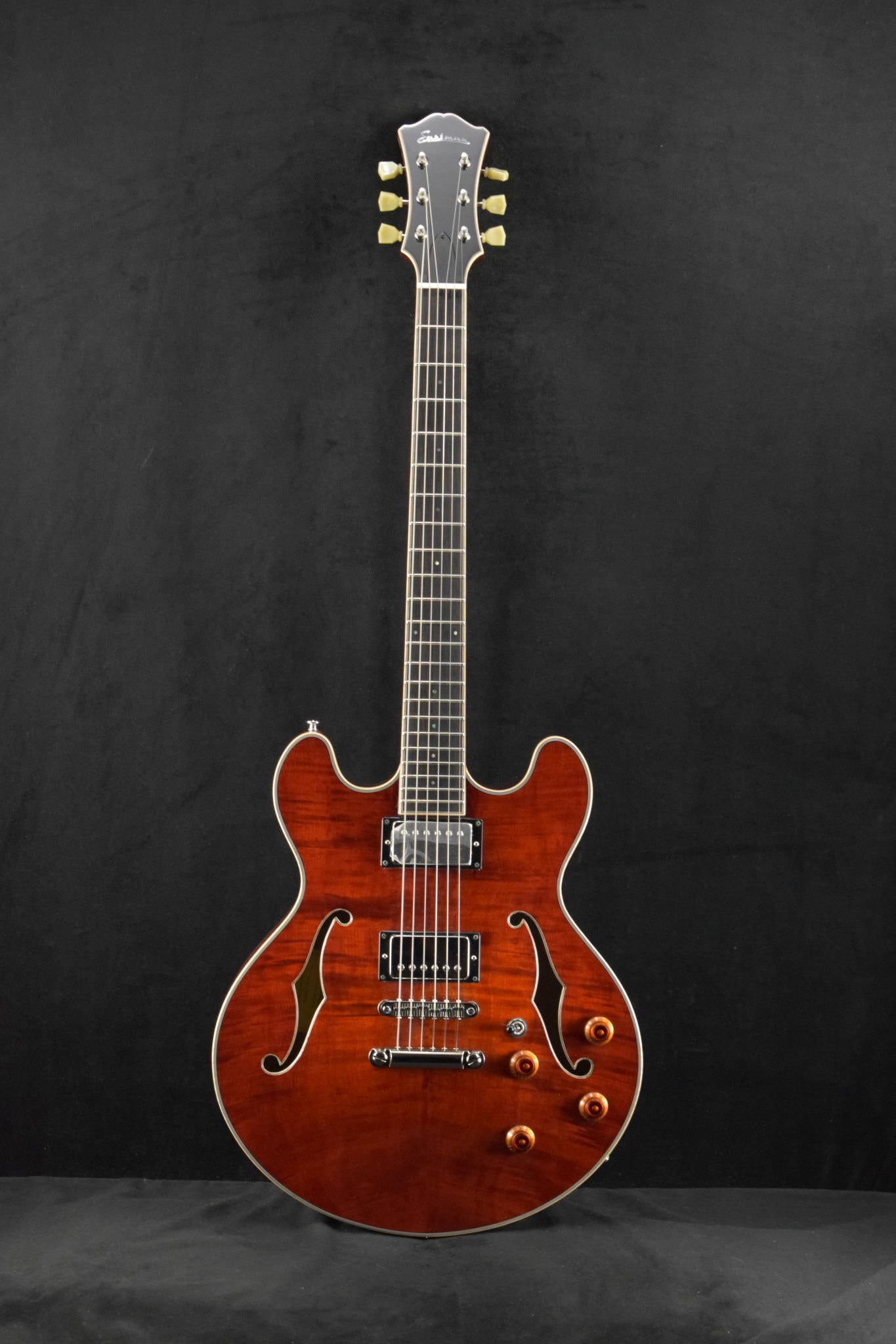 Eastman T185MX All Solid Carved Thinline Bare Knuckle HB Pickups Classic Finish