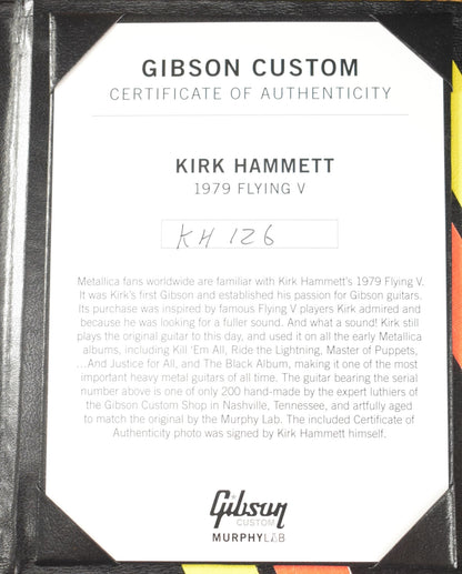 Gibson Murphy Lab 1979 Flying V Kirk Hammett Ebony