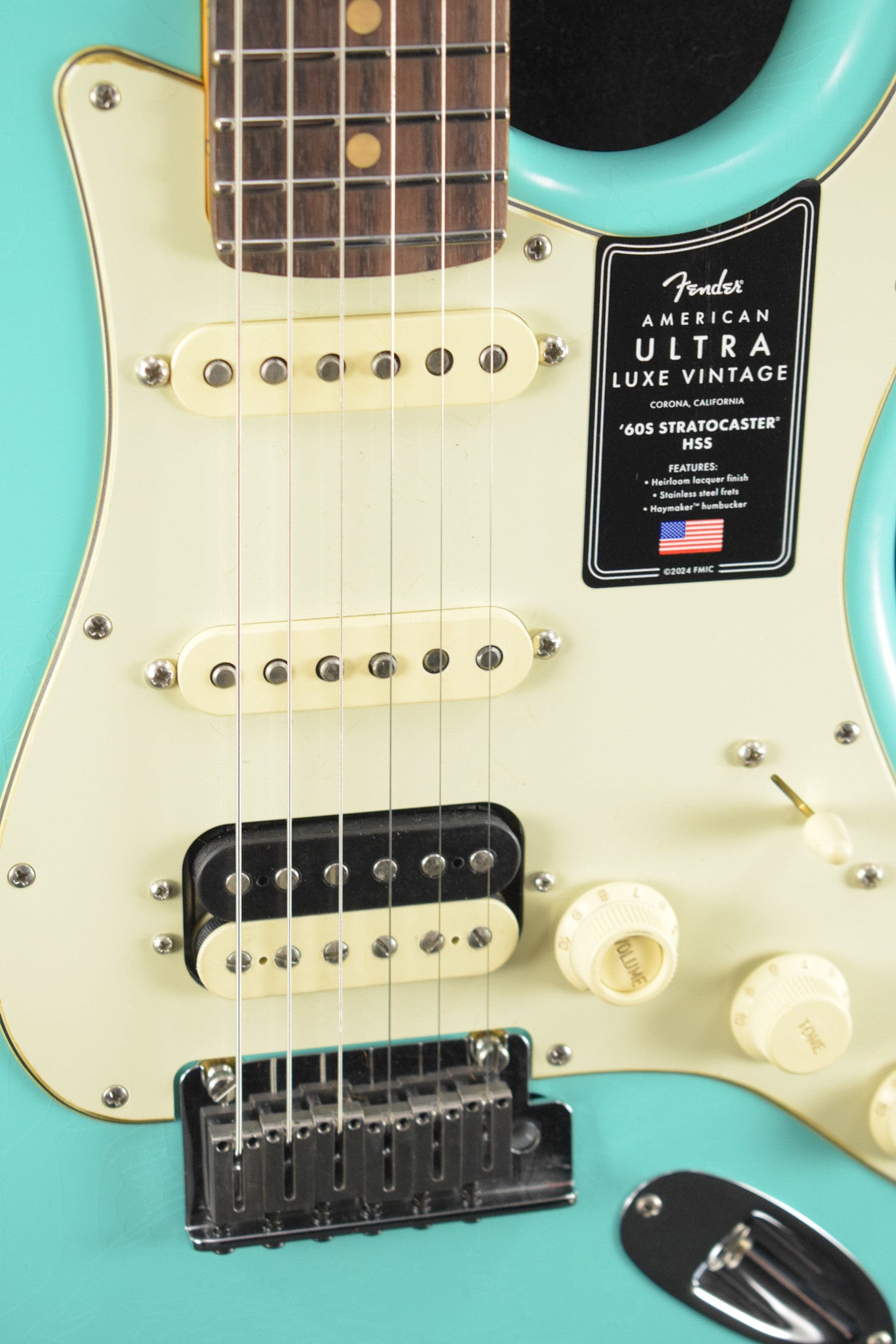 Fender American Ultra Luxe Vintage '60s Stratocaster HSS Sea Foam Green Rosewood Fingerboard
